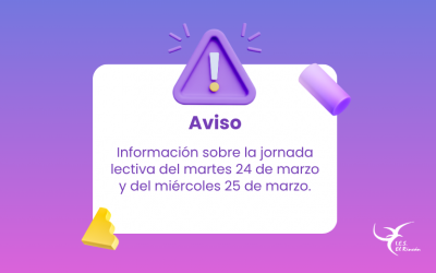 Información sobre la actividad lectiva del 24 y del 25 de marzo de 2026