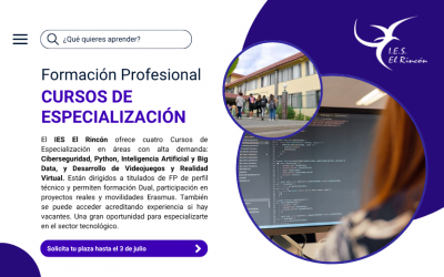 Últimos días para solicitar plaza en los Cursos de Especialización (26/27)